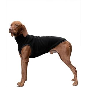 Haloumoning Fleece Dog Sweater Turtleneck Pullover Sweatshirt Pet Winter Warm Clothes(Black)