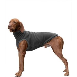 Haloumoning Fleece Dog Sweater Turtleneck Pullover Sweatshirt Pet Winter Warm Clothes(Dark Grey)