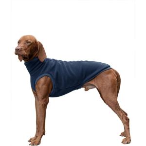 Haloumoning Fleece Dog Sweater Turtleneck Pullover Sweatshirt Pet Winter Warm Clothes(Navy Blue)
