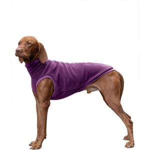 Haloumoning Fleece Dog Sweater Turtleneck Pullover Sweatshirt Pet Winter Warm Clothes(Purple)