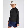 Haloumoning Boys Quarter Zip Sweatshirt Long Sleeve Athletic Pullover for Kids Workout Tops 5-14 Years(Black)