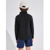 Haloumoning Boys Quarter Zip Sweatshirt Long Sleeve Athletic Pullover for Kids Workout Tops 5-14 Years(Black)