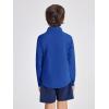 Haloumoning Boys Quarter Zip Sweatshirt Long Sleeve Athletic Pullover for Kids Workout Tops 5-14 Years(Blue)