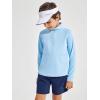 Haloumoning Boys Quarter Zip Sweatshirt Long Sleeve Athletic Pullover for Kids Workout Tops 5-14 Years(Light Blue)
