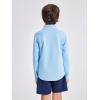 Haloumoning Boys Quarter Zip Sweatshirt Long Sleeve Athletic Pullover for Kids Workout Tops 5-14 Years(Light Blue)