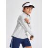 Haloumoning Boys Quarter Zip Sweatshirt Long Sleeve Athletic Pullover for Kids Workout Tops 5-14 Years(Light Gray)