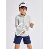 Haloumoning Boys Quarter Zip Sweatshirt Long Sleeve Athletic Pullover for Kids Workout Tops 5-14 Years(Light Gray)