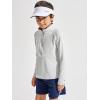 Haloumoning Boys Quarter Zip Sweatshirt Long Sleeve Athletic Pullover for Kids Workout Tops 5-14 Years(Light Gray)