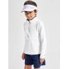 Haloumoning Boys Quarter Zip Sweatshirt Long Sleeve Athletic Pullover for Kids Workout Tops 5-14 Years(White)