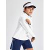 Haloumoning Boys Quarter Zip Sweatshirt Long Sleeve Athletic Pullover for Kids Workout Tops 5-14 Years(White)