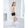 Haloumoning Girls 2 Piece Outfits Kids Short Sleeve V Neck Knit Tops High Waisted Shorts Casual Sweater Lounge Sets(White)