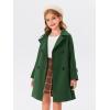 Haloumoning Girls Double Breasted Pea Coat Kids Long Sleeve Notched Lapel Winter Dress Coat With Pockets 5-14 Years(Army Green)