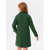 Haloumoning Girls Double Breasted Pea Coat Kids Long Sleeve Notched Lapel Winter Dress Coat With Pockets 5-14 Years(Army Green)