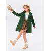 Haloumoning Girls Double Breasted Pea Coat Kids Long Sleeve Notched Lapel Winter Dress Coat With Pockets 5-14 Years(Army Green)