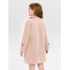Haloumoning Girls Double Breasted Pea Coat Kids Long Sleeve Notched Lapel Winter Dress Coat With Pockets 5-14 Years(Nude Pink)