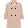 Haloumoning Girls Double Breasted Pea Coat Kids Long Sleeve Notched Lapel Winter Dress Coat With Pockets 5-14 Years(Nude Pink)