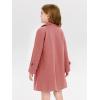 Haloumoning Girls Double Breasted Pea Coat Kids Long Sleeve Notched Lapel Winter Dress Coat With Pockets 5-14 Years(Pink)