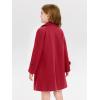 Haloumoning Girls Double Breasted Pea Coat Kids Long Sleeve Notched Lapel Winter Dress Coat With Pockets 5-14 Years(Red)