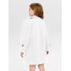 Haloumoning Girls Double Breasted Pea Coat Kids Long Sleeve Notched Lapel Winter Dress Coat With Pockets 5-14 Years(White)