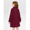 Haloumoning Girls Double Breasted Pea Coat Kids Long Sleeve Notched Lapel Winter Dress Coat With Pockets 5-14 Years(Wine Red)