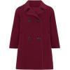 Haloumoning Girls Double Breasted Pea Coat Kids Long Sleeve Notched Lapel Winter Dress Coat With Pockets 5-14 Years(Wine Red)