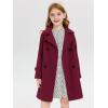 Haloumoning Girls Double Breasted Pea Coat Kids Long Sleeve Notched Lapel Winter Dress Coat With Pockets 5-14 Years(Wine Red)