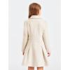 Haloumoning Girls Winter Dress Coat Button Peacoat Notch Lapel Double Breasted Outerwear with Pockets 5-14 Years(Beige)