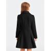 Haloumoning Girls Winter Dress Coat Button Peacoat Notch Lapel Double Breasted Outerwear with Pockets 5-14 Years(Black)