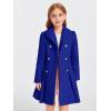 Haloumoning Girls Winter Dress Coat Button Peacoat Notch Lapel Double Breasted Outerwear with Pockets 5-14 Years(Blue)