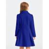Haloumoning Girls Winter Dress Coat Button Peacoat Notch Lapel Double Breasted Outerwear with Pockets 5-14 Years(Blue)