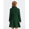 Haloumoning Girls Winter Dress Coat Button Peacoat Notch Lapel Double Breasted Outerwear with Pockets 5-14 Years(Dark Green)