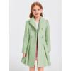 Haloumoning Girls Winter Dress Coat Button Peacoat Notch Lapel Double Breasted Outerwear with Pockets 5-14 Years(Mint Green)