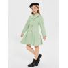 Haloumoning Girls Winter Dress Coat Button Peacoat Notch Lapel Double Breasted Outerwear with Pockets 5-14 Years(Mint Green)