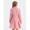 Haloumoning Girls Winter Dress Coat Button Peacoat Notch Lapel Double Breasted Outerwear with Pockets 5-14 Years(Pink)
