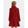 Haloumoning Girls Winter Dress Coat Button Peacoat Notch Lapel Double Breasted Outerwear with Pockets 5-14 Years(Red)