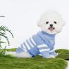 Haloumoning Small Dog Pullover Sweater, Striped Knitted Pet Sweaters for Fall Winter Dog Clothes, Turtleneck Thick Warm Clothes for Small Medium Large Dogs(Blue)