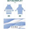 Haloumoning Small Dog Pullover Sweater, Striped Knitted Pet Sweaters for Fall Winter Dog Clothes, Turtleneck Thick Warm Clothes for Small Medium Large Dogs(Blue)