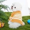 Haloumoning Small Dog Pullover Sweater, Striped Knitted Pet Sweaters for Fall Winter Dog Clothes, Turtleneck Thick Warm Clothes for Small Medium Large Dogs(Yellow)