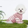 Haloumoning Small Dog Pullover Sweater, Striped Knitted Pet Sweaters for Fall Winter Dog Clothes, Turtleneck Thick Warm Clothes for Small Medium Large Dogs(Pink)