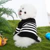Haloumoning Small Dog Pullover Sweater, Striped Knitted Pet Sweaters for Fall Winter Dog Clothes, Turtleneck Thick Warm Clothes for Small Medium Large Dogs(Black)