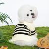 Haloumoning Small Dog Pullover Sweater, Striped Knitted Pet Sweaters for Fall Winter Dog Clothes, Turtleneck Thick Warm Clothes for Small Medium Large Dogs(Beige)