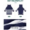 Haloumoning Small Dog Pullover Sweater, Striped Knitted Pet Sweaters for Fall Winter Dog Clothes, Turtleneck Thick Warm Clothes for Small Medium Large Dogs(Navy Blue)