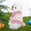 Haloumoning Small Dog Pullover Sweater, Striped Knitted Pet Sweaters for Fall Winter Dog Clothes, Turtleneck Thick Warm Clothes for Small Medium Large Dogs(Pink)