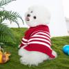 Haloumoning Small Dog Pullover Sweater, Striped Knitted Pet Sweaters for Fall Winter Dog Clothes, Turtleneck Thick Warm Clothes for Small Medium Large Dogs(Red)
