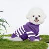 Haloumoning Small Dog Pullover Sweater, Striped Knitted Pet Sweaters for Fall Winter Dog Clothes, Turtleneck Thick Warm Clothes for Small Medium Large Dogs(Purple)