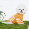 Haloumoning Small Dog Pullover Sweater, Striped Knitted Pet Sweaters for Fall Winter Dog Clothes, Turtleneck Thick Warm Clothes for Small Medium Large Dogs(Yellow)