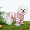 Haloumoning Small Dog Pullover Sweater, Striped Knitted Pet Sweaters for Fall Winter Dog Clothes, Turtleneck Thick Warm Clothes for Small Medium Large Dogs(Pink)