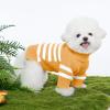 Haloumoning Small Dog Pullover Sweater, Striped Knitted Pet Sweaters for Fall Winter Dog Clothes, Turtleneck Thick Warm Clothes for Small Medium Large Dogs(Yellow)