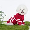 Haloumoning Small Dog Pullover Sweater, Striped Knitted Pet Sweaters for Fall Winter Dog Clothes, Turtleneck Thick Warm Clothes for Small Medium Large Dogs(Red)