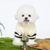 Haloumoning Small Dog Pullover Sweater, Striped Knitted Pet Sweaters for Fall Winter Dog Clothes, Turtleneck Thick Warm Clothes for Small Medium Large Dogs(Beige)